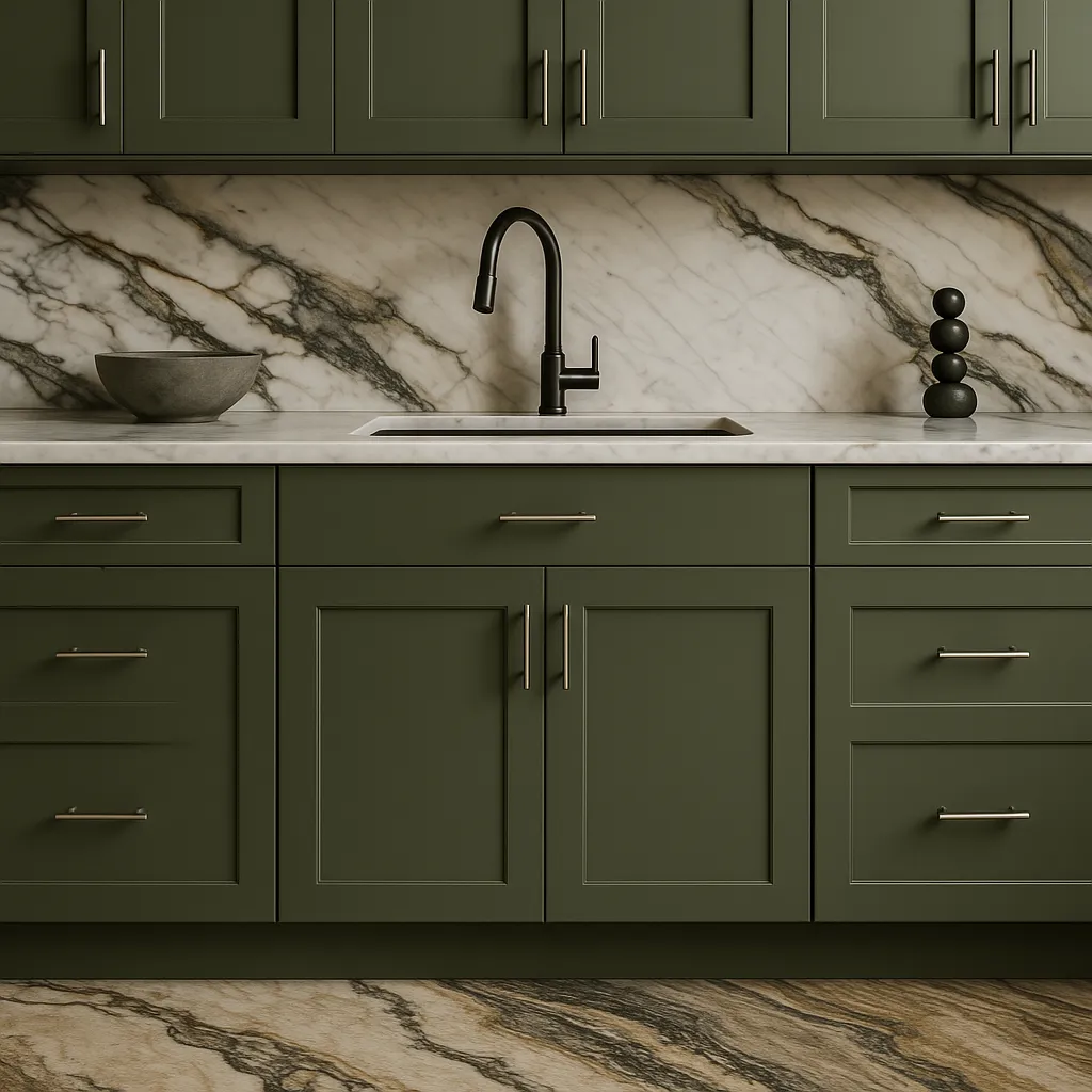 Hampton Bay Avondale 30-inch Fern Green Shaker Base Kitchen Cabinet, photo 4 of 4