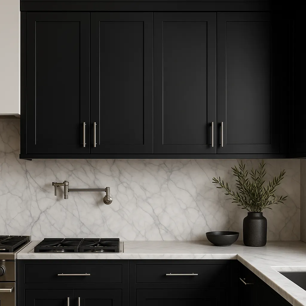 Hampton Bay Avondale 30 in. W x 12 in. D x 42 in. H Ready to Assemble Shaker Wall Kitchen Cabinet in Raven Black, photo 2 of 4