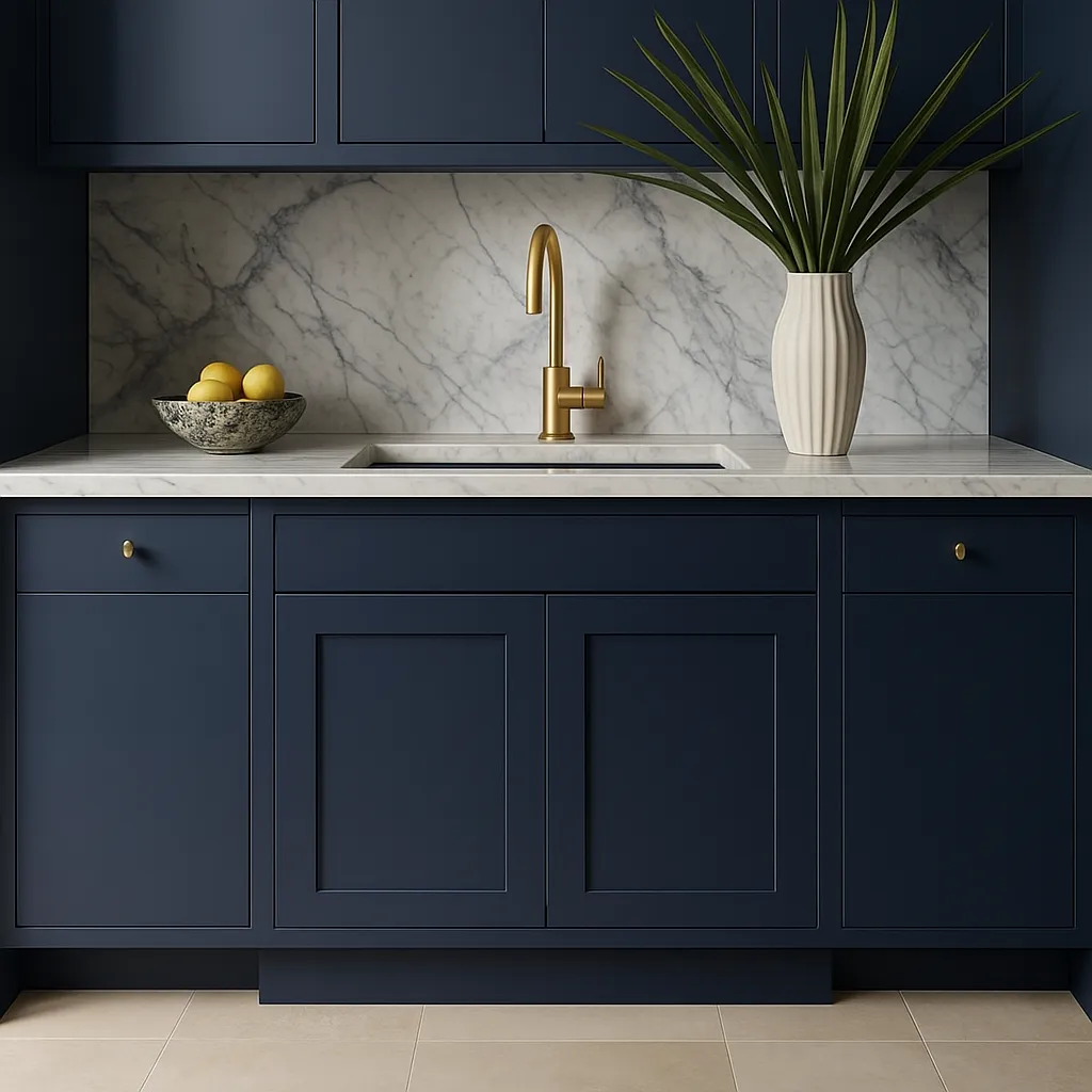 Hampton Bay Avondale Ink Blue Shaker Sink Base Cabinet, 30 in. W x 24 in. D x 34.5 in. H, photo 2 of 4