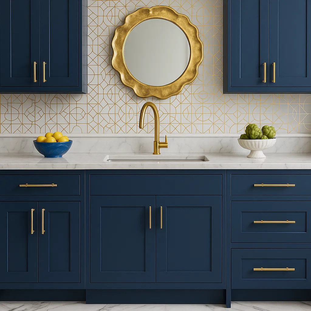 Hampton Bay Avondale Ink Blue Shaker Sink Base Cabinet, 30 in. W x 24 in. D x 34.5 in. H, photo 3 of 4