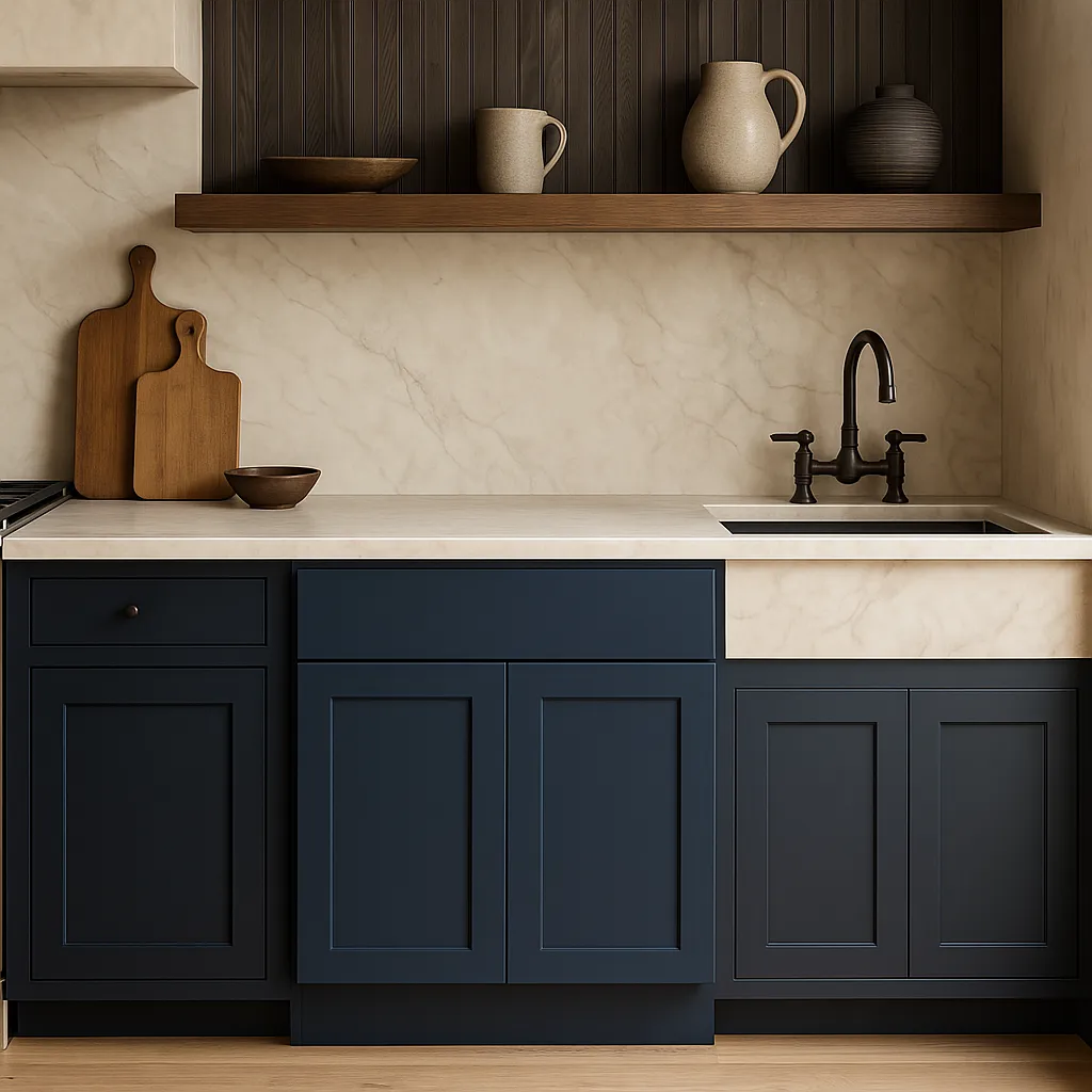 Hampton Bay Avondale Ink Blue Shaker Base Kitchen Cabinet, 27 in. W x 24 in. D x 34.5 in. H, photo 2 of 4