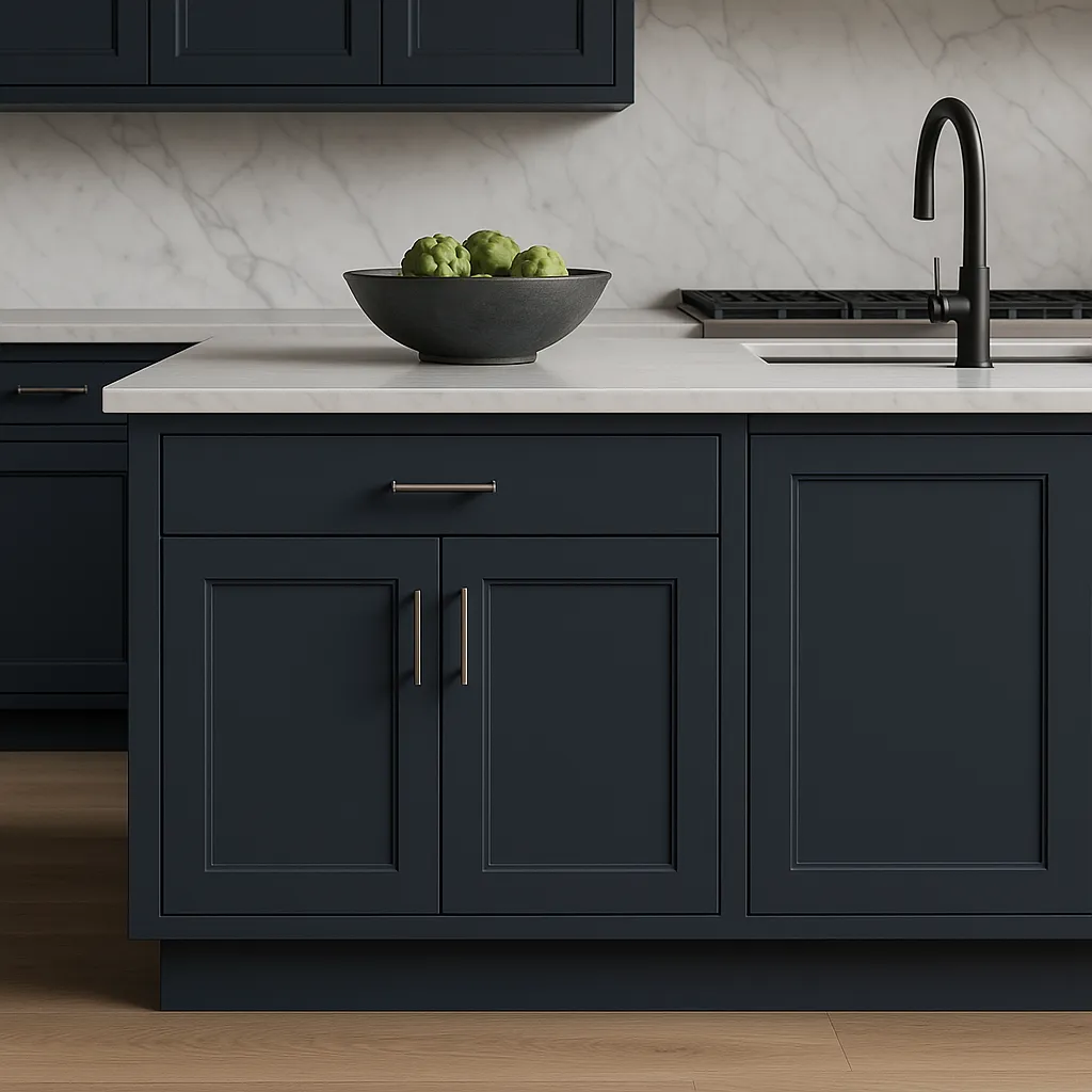 Hampton Bay Avondale Ink Blue Shaker Base Kitchen Cabinet, 27 in. W x 24 in. D x 34.5 in. H, photo 3 of 4