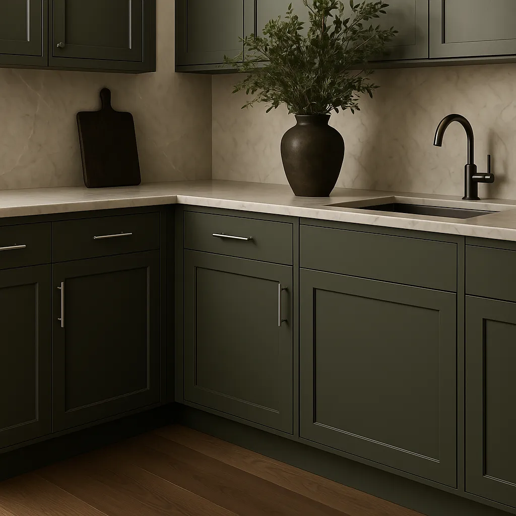 Hampton Bay Avondale 21" Shaker Base Kitchen Cabinet in Fern Green, photo 2 of 4