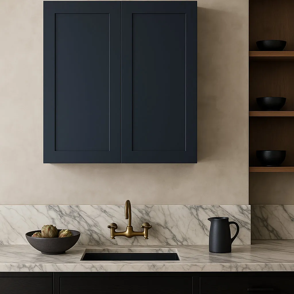 Hampton Bay Avondale Ink Blue Shaker Wall Kitchen Cabinet - 36x12x42, photo 2 of 4