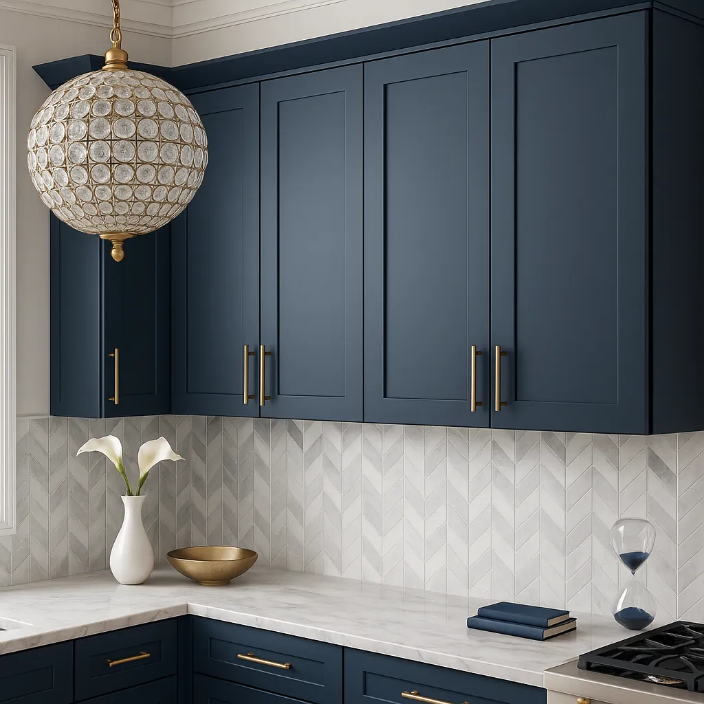 Hampton Bay Avondale Ink Blue Shaker Wall Kitchen Cabinet - 36x12x42, photo 4 of 4