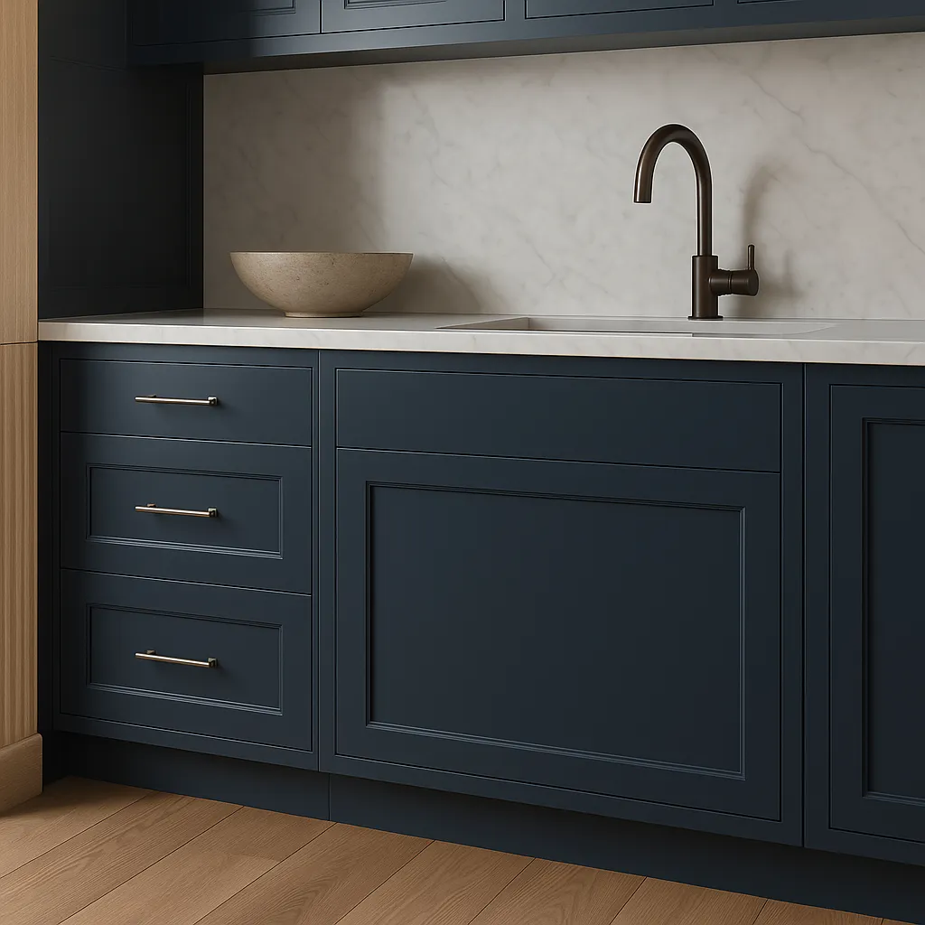 Hampton Bay Avondale 24-inch Ink Blue Shaker Drawer Base Cabinet, photo 3 of 4