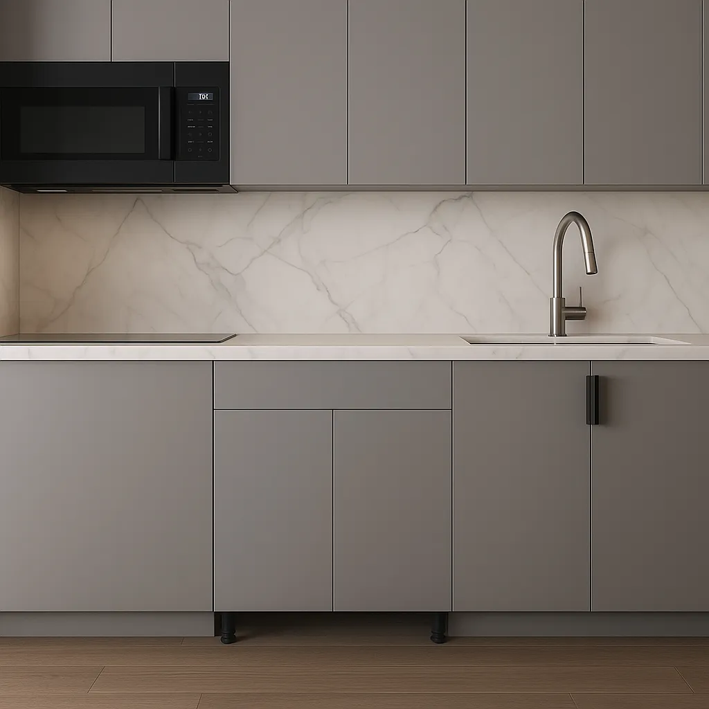 Cambridge Radiance Matte Grey Slab Base Kitchen Cabinet - 30 in. W x 24 in. D x 34.5 in. H, photo 2 of 4