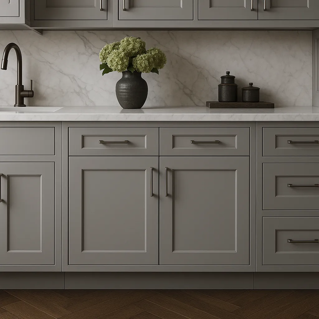 MILL'S PRIDE Richmond Vesuvius Gray Shaker Base Kitchen Cabinet - 36 in W x 24 in D x 34.5 in H, photo 3 of 4