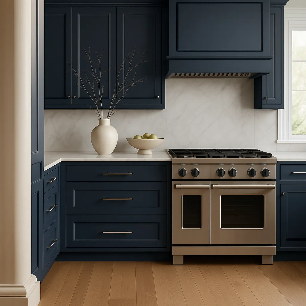 Hampton Bay Avondale 36 in. Ready to Assemble Plywood Shaker Drawer Base Kitchen Cabinet in Ink Blue, photo 3 of 4