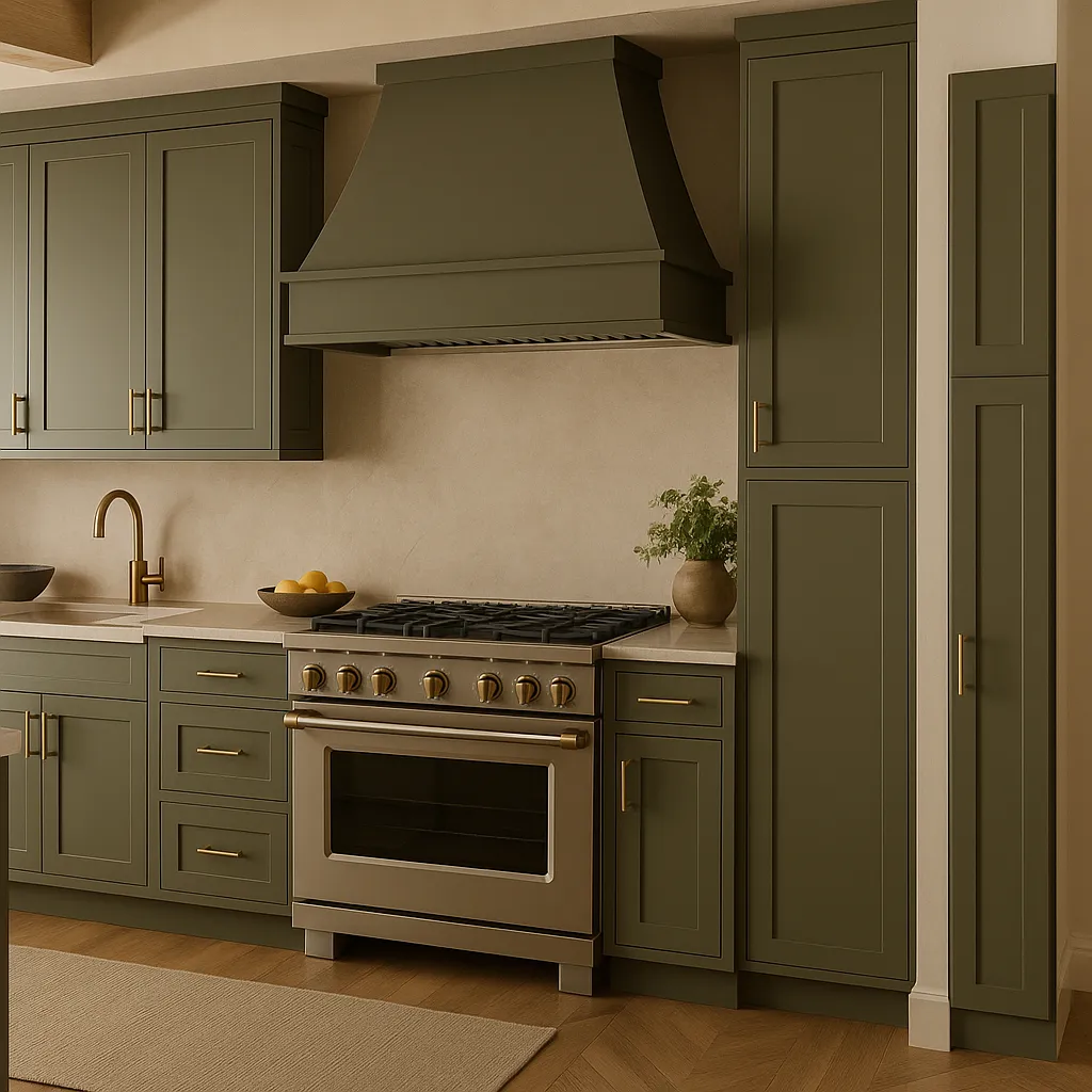 Hampton Bay Avondale 18 in. W x 24 in. D x 90 in. H Ready to Assemble Plywood Shaker Pantry Kitchen Cabinet in Fern Green, photo 2 of 4
