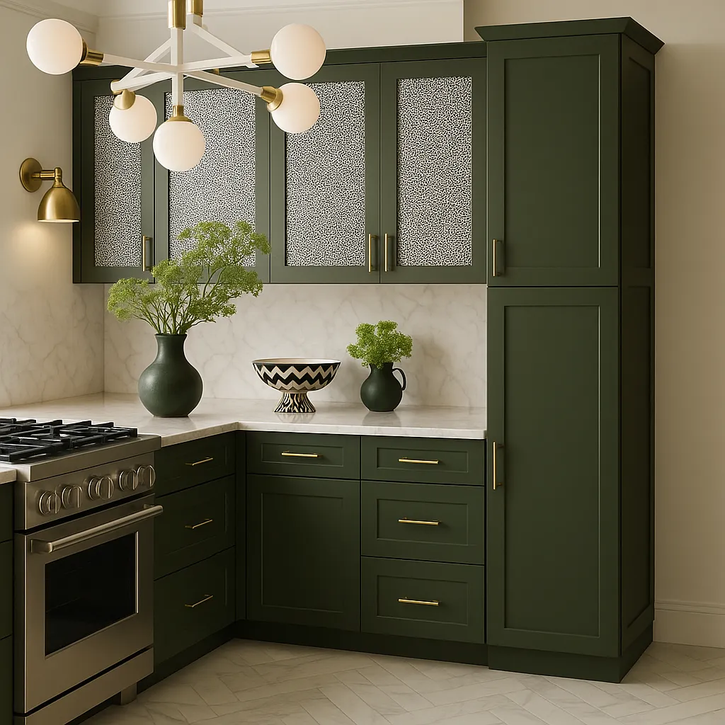 Hampton Bay Avondale 18 in. W x 24 in. D x 90 in. H Ready to Assemble Plywood Shaker Pantry Kitchen Cabinet in Fern Green, photo 3 of 4
