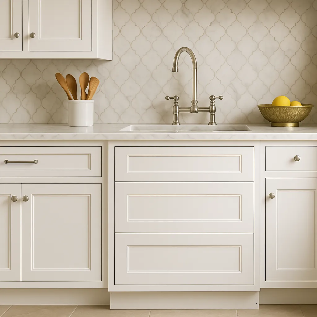 HOMEIBRO Shaker White Plywood Kitchen Cabinet with 3 Drawers - 21 in. W x 24 in. D x 34.5 in. H, photo 3 of 4