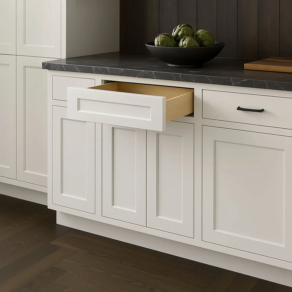 Plywell Ready to Assemble Shaker Base Cabinet with 2-Door and 1 Drawer in White, photo 2 of 4