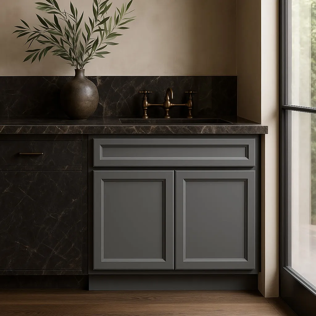 PELHAM & WHITE Keyport Shaker 36" Charcoal Base Kitchen Cabinet, photo 2 of 4