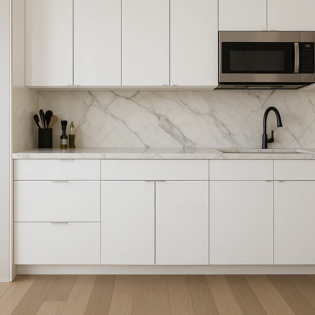Cambridge Radiance 30 in. White Gloss Slab Base Kitchen Cabinet, photo 4 of 4