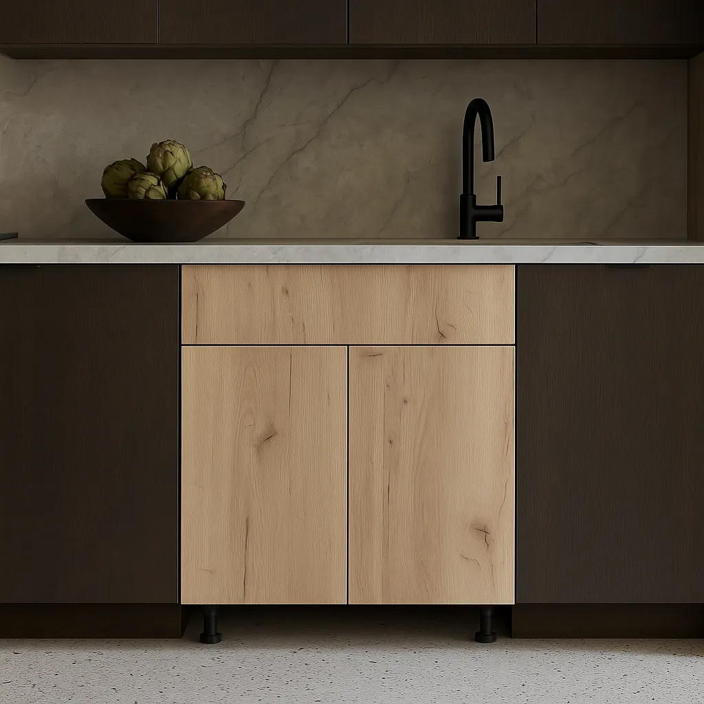 Cambridge Radiance Ready-to-Assemble Slab Base Kitchen Cabinet, Light Oak, 36 in., photo 2 of 4
