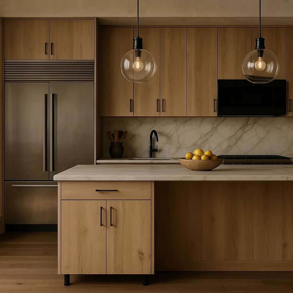 Cambridge Radiance Ready-to-Assemble Slab Base Kitchen Cabinet, Light Oak, 36 in., photo 3 of 4
