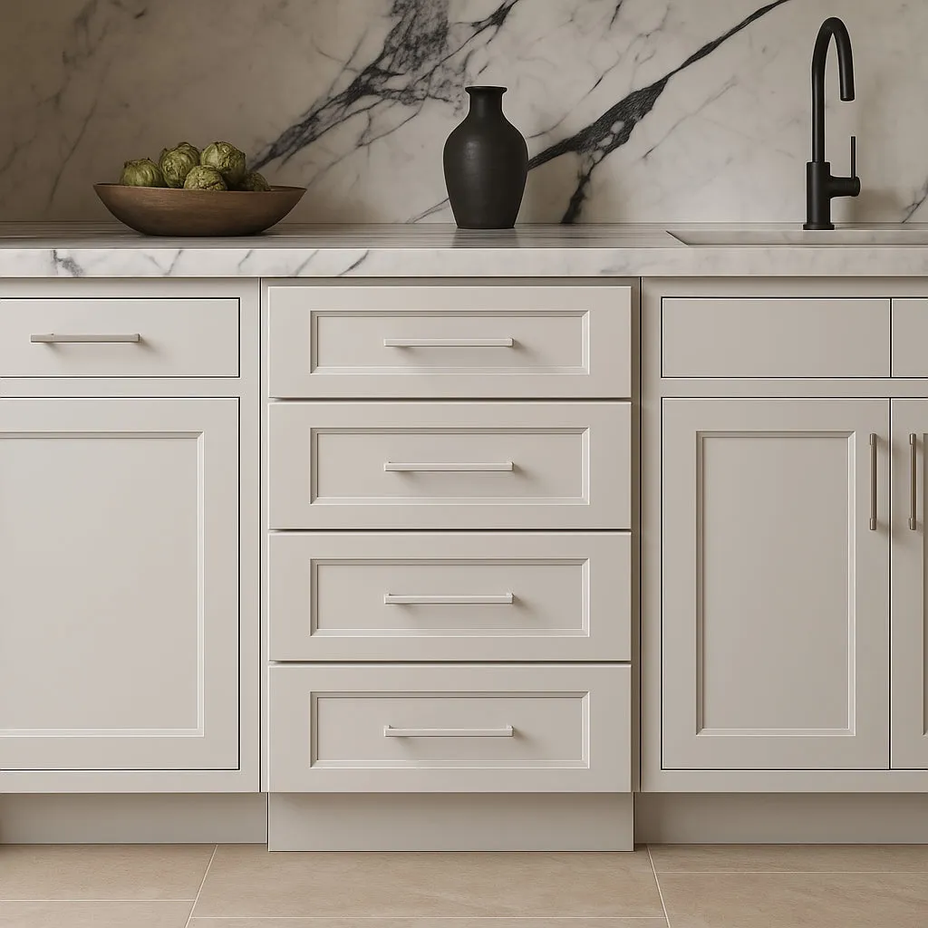 HOMEIBRO Shaker White Plywood Kitchen Cabinet with 4 Drawers - 21 in. W x 24 in. D x 34.5 in. H, photo 3 of 4