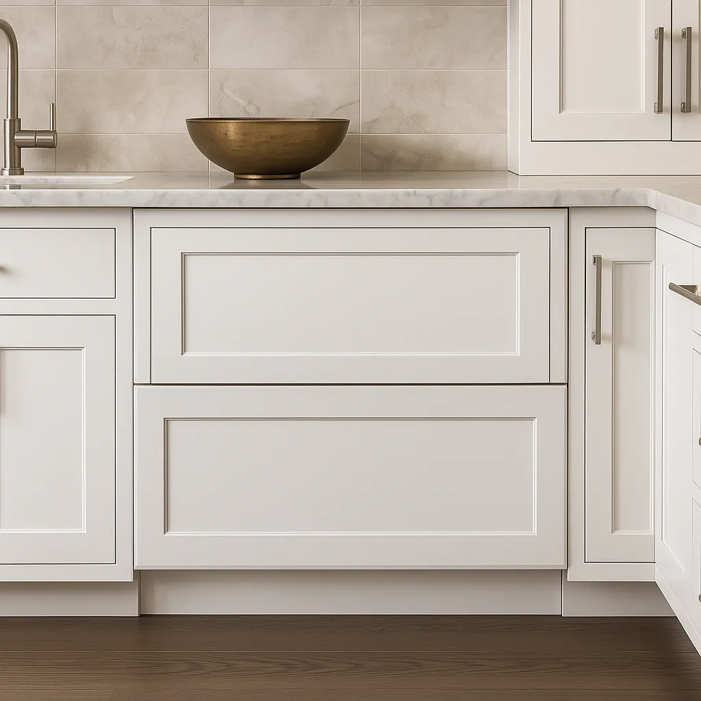 HOMEIBRO Shaker White Plywood Kitchen Cabinet with 2 Drawers - 36 in. W x 24 in. D x 34.5 in. H, photo 4 of 4