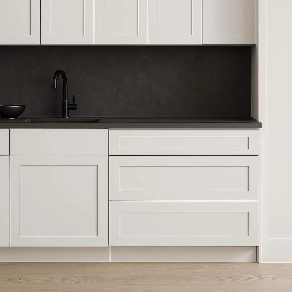 HOMEIBRO Shaker Dove Plywood Kitchen Cabinet with 3 Drawers - 36 in. W x 24 in. D x 34.5 in. H, photo 4 of 4
