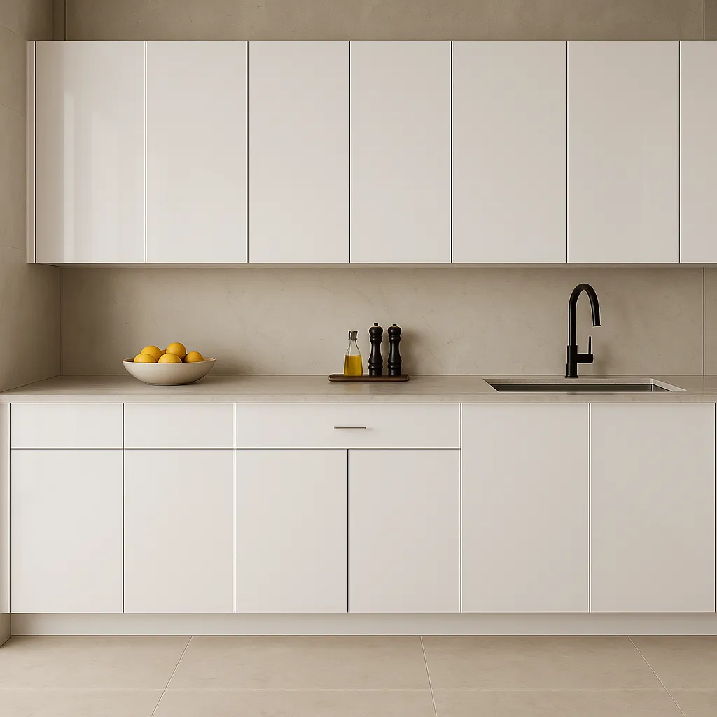 Cambridge Radiance 36 in. Ready to Assemble Slab Base Kitchen Cabinet in White Gloss, photo 3 of 4