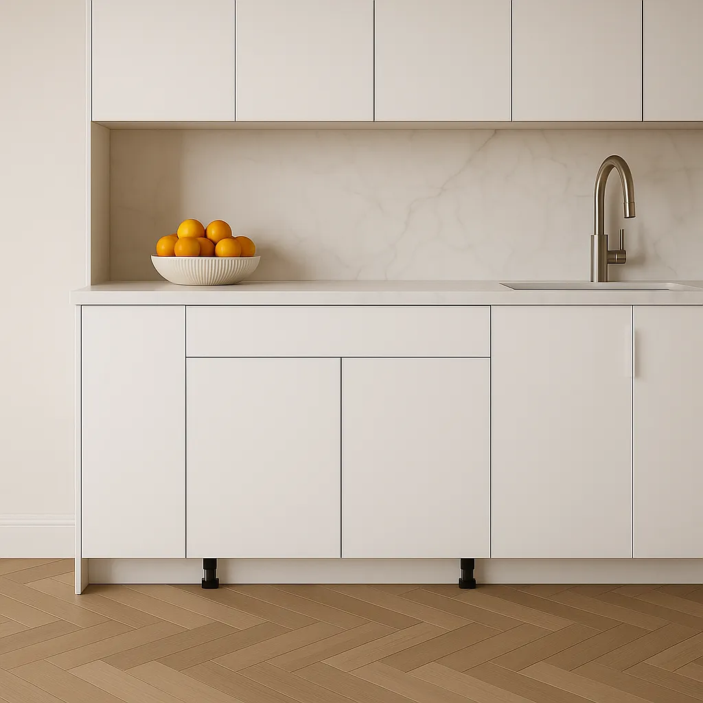 Cambridge Radiance 36 in. Ready to Assemble Slab Base Kitchen Cabinet in White Gloss, photo 4 of 4