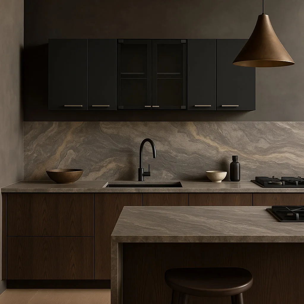Amucolo Black Wood Wall Kitchen Cabinet with Glass Doors - 59 in. W x 12.4 in. D x 23.6 in. H, photo 2 of 4