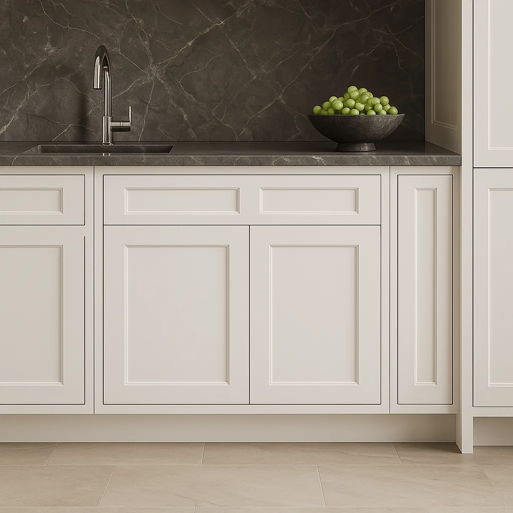 HOMEIBRO Shaker White Plywood Sink Base Cabinet - 30-in W x 24-in D x 34.5-in H, photo 2 of 4