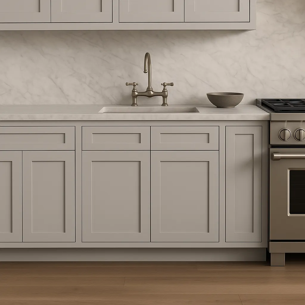 HOMEIBRO Shaker Dove Plywood Base Kitchen Cabinet with 2 Drawers and 2 Doors, photo 2 of 4