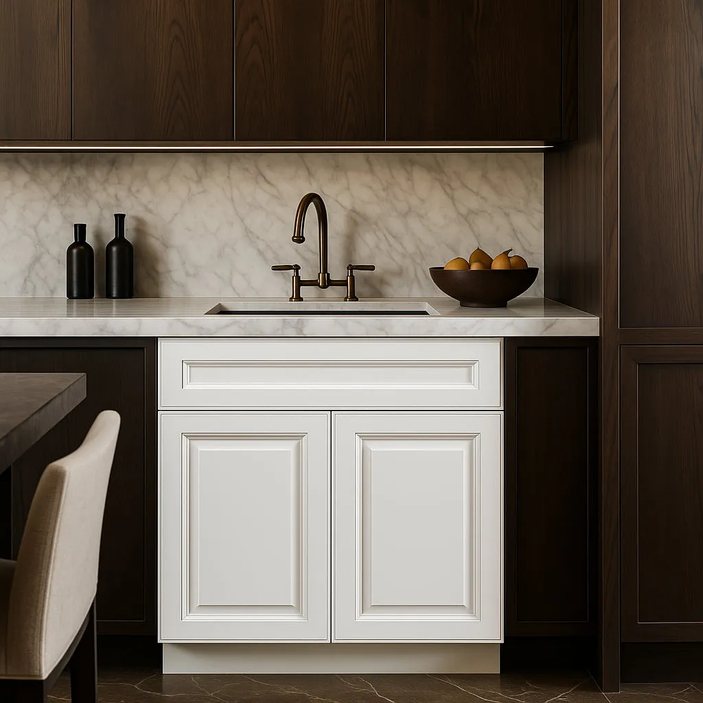 LIFEART CABINETRY Newport Ready to Assemble Sink Base Cabinet, Classic White, photo 2 of 4