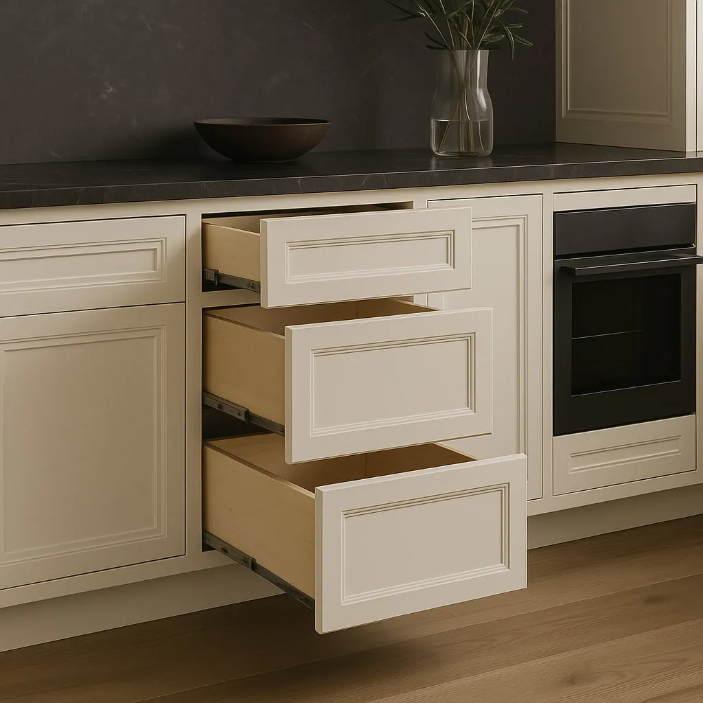 LIFEART CABINETRY Newport Ready to Assemble Base Cabinet with 3 Drawers in Classic White, photo 2 of 4