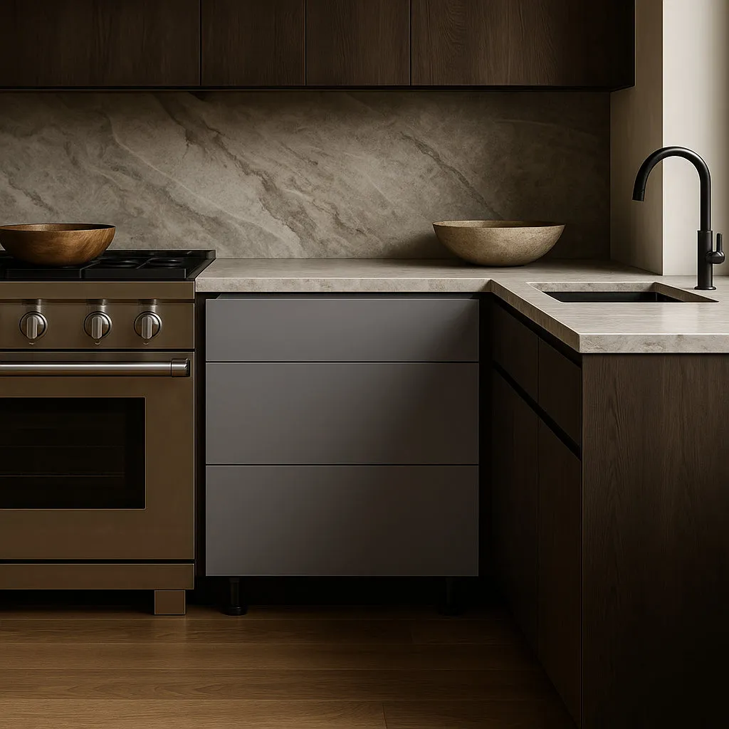 Cambridge Radiance Matte Grey Slab Drawer Base Kitchen Cabinet, 30 in. W x 24 in. D x 34.50 in. H, photo 2 of 4