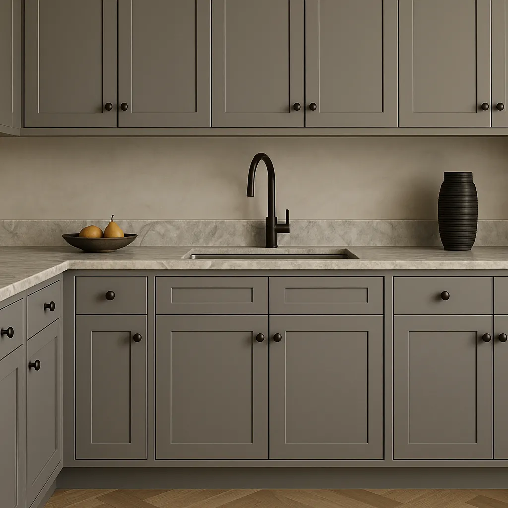 HOMEIBRO Shaker Gray Plywood Base Kitchen Cabinet with 2 Drawers and 2 Doors, photo 3 of 4