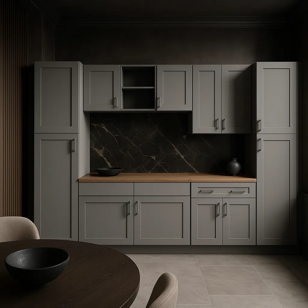 MILL'S PRIDE Richmond Vesuvius Gray Kitchen Cabinet Set - 132 in W x 24 in D x 90 in H, photo 2 of 4