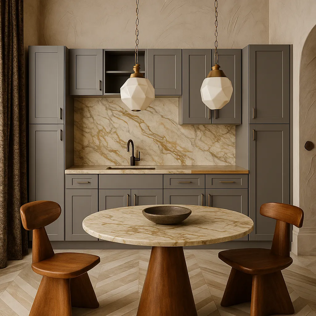 MILL'S PRIDE Richmond Vesuvius Gray Kitchen Cabinet Set - 132 in W x 24 in D x 90 in H, photo 3 of 4