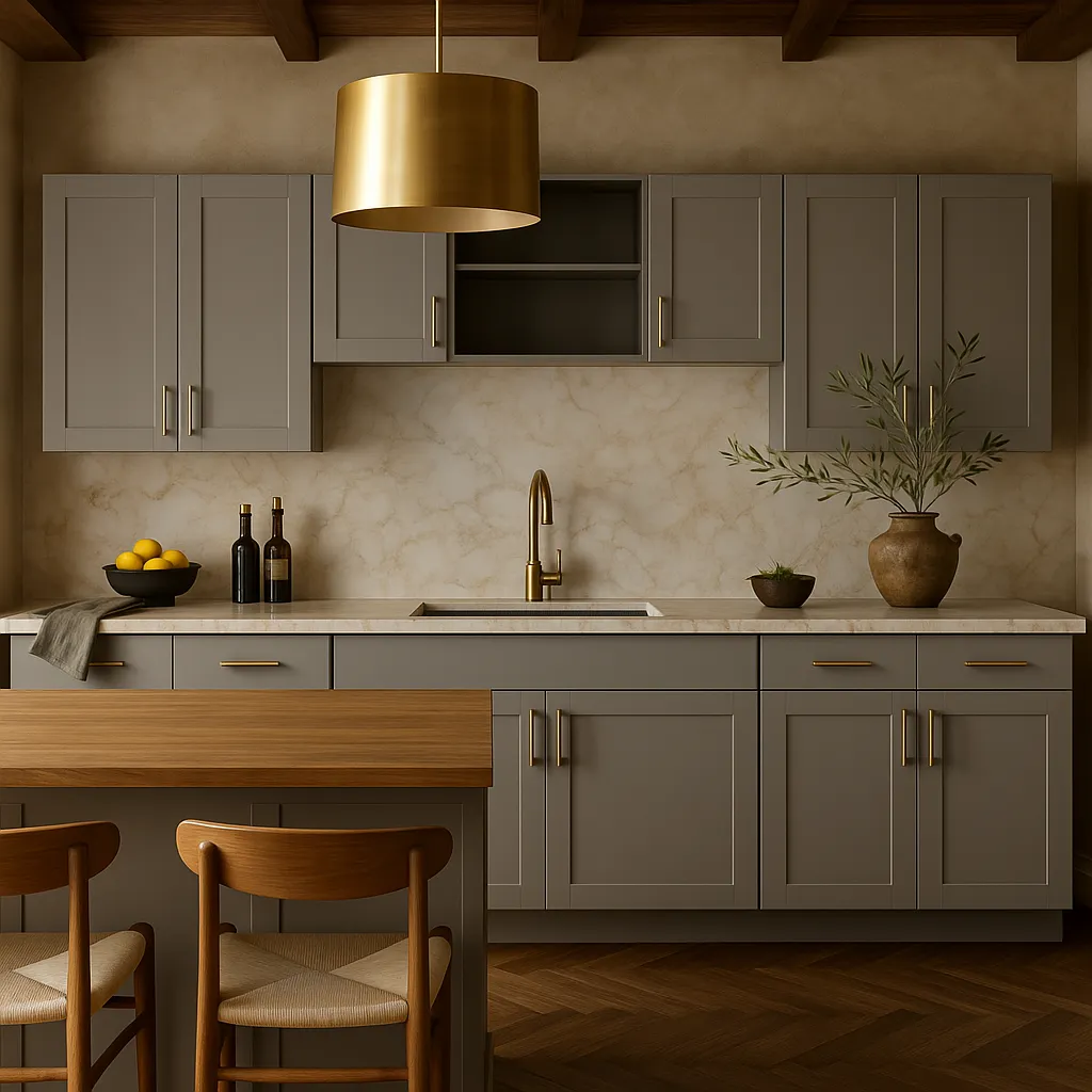 MILL'S PRIDE Richmond Vesuvius Gray Kitchen Cabinet Set - 132 in W x 24 in D x 96 in H, photo 4 of 4
