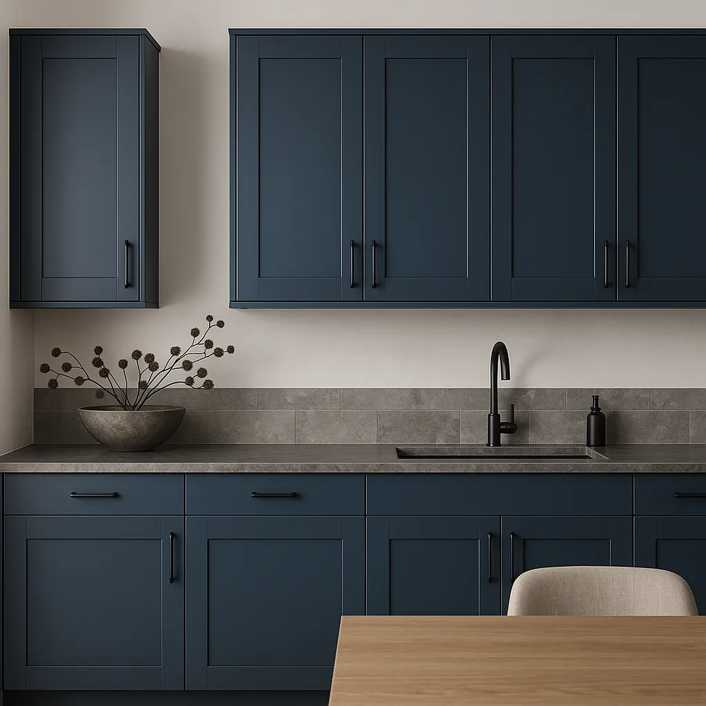 MILL'S PRIDE Valencia Blue Wall Kitchen Cabinet - 15" W x 12" D x 30" H, photo 3 of 4