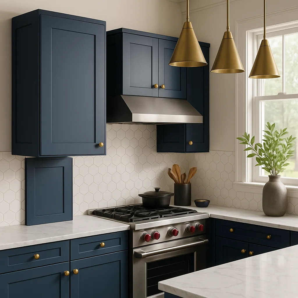 MILL'S PRIDE Valencia Blue Wall Kitchen Cabinet - 15" W x 12" D x 30" H, photo 2 of 4