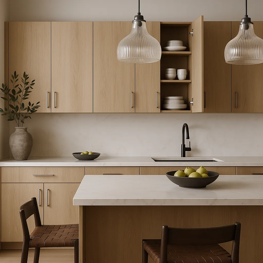 Cambridge Radiance Ready-to-Assemble Slab Wall Kitchen Cabinet, Light Oak, 18x12x30 in., photo 2 of 4