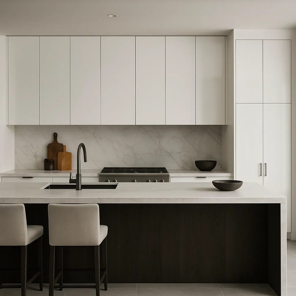 Cambridge Radiance White Gloss Slab Wall Kitchen Cabinet, 15x12x30 in., photo 2 of 4