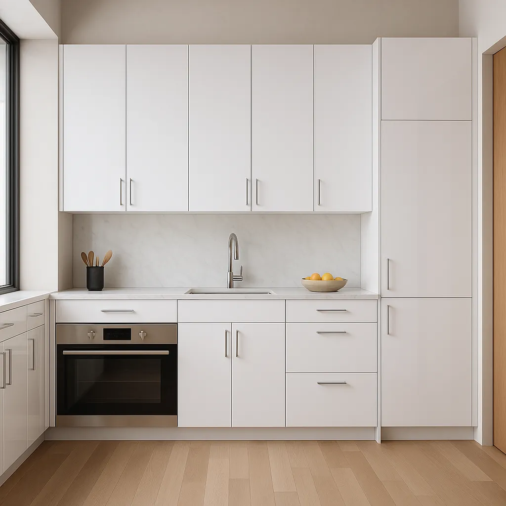 Cambridge Radiance White Gloss Slab Wall Kitchen Cabinet, 15x12x30 in., photo 4 of 4