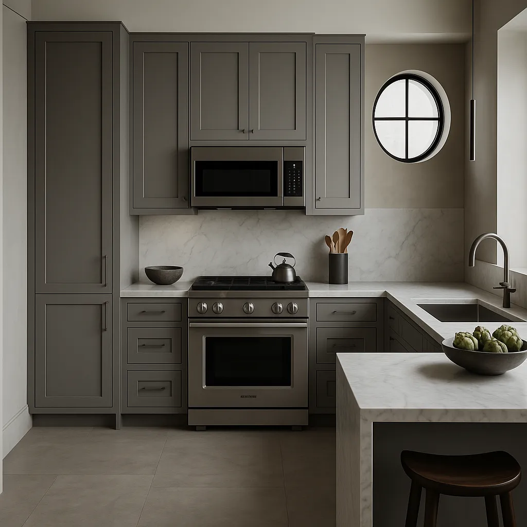 MILL'S PRIDE Richmond Vesuvius Gray Wall Kitchen Cabinet - 9 in W x 12 in D x 42 in H, photo 3 of 4