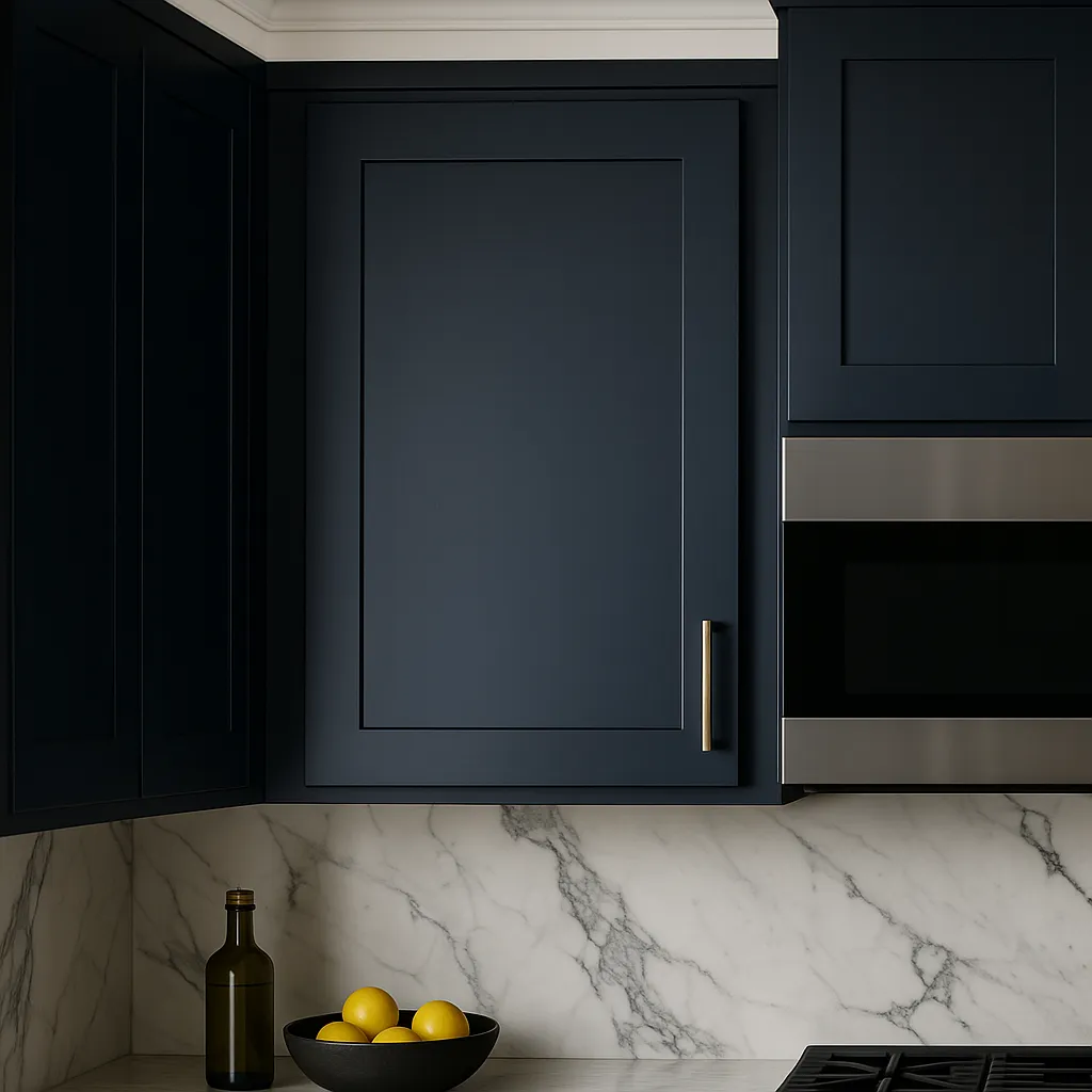 Hampton Bay Ink Blue Shaker Wall Kitchen Cabinet - 21" W x 12" D x 30" H, photo 2 of 4