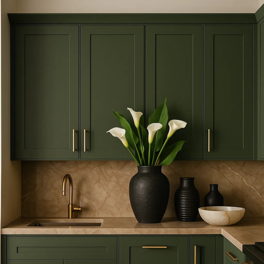 Hampton Bay Avondale Fern Green Shaker Wall Kitchen Cabinet - 15" W x 12" D x 42" H, photo 2 of 4