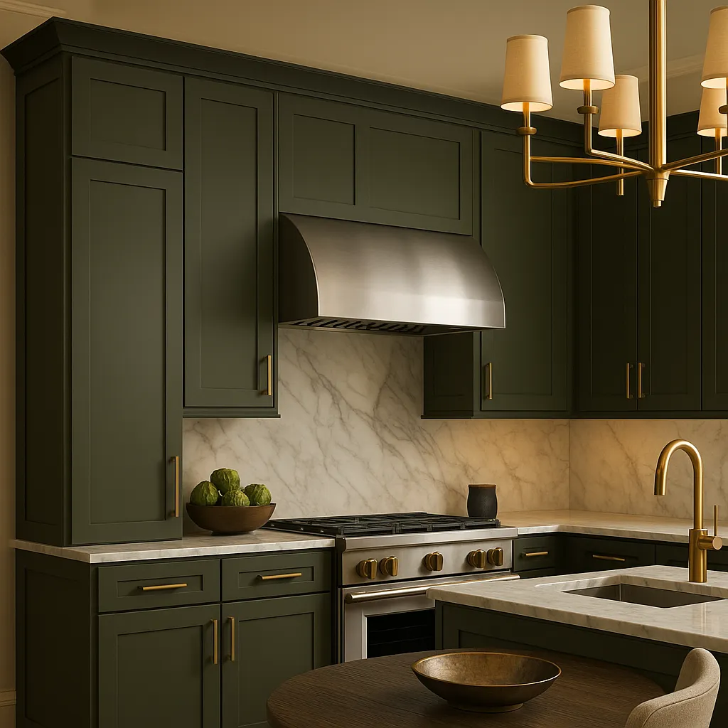 Hampton Bay Avondale Fern Green Shaker Wall Kitchen Cabinet - 15" W x 12" D x 42" H, photo 3 of 4