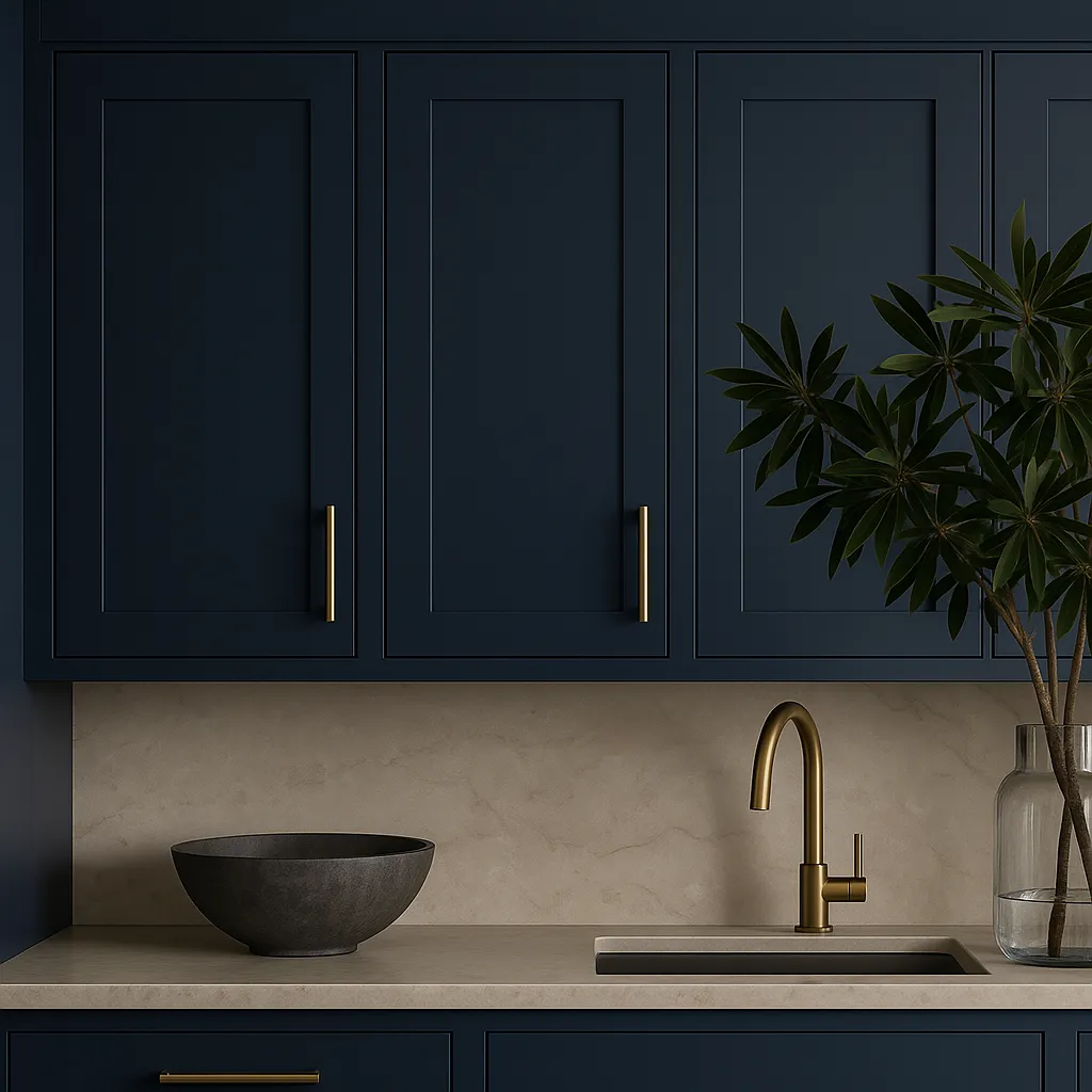 Hampton Bay Avondale Ink Blue Shaker Wall Kitchen Cabinet - 15" W x 12" D x 30" H, photo 2 of 4