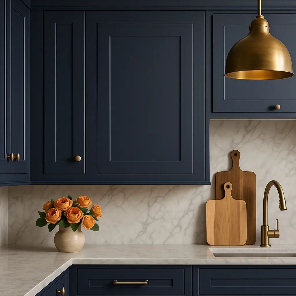 Hampton Bay Avondale Ink Blue Shaker Wall Kitchen Cabinet - 15" W x 12" D x 30" H, photo 4 of 4