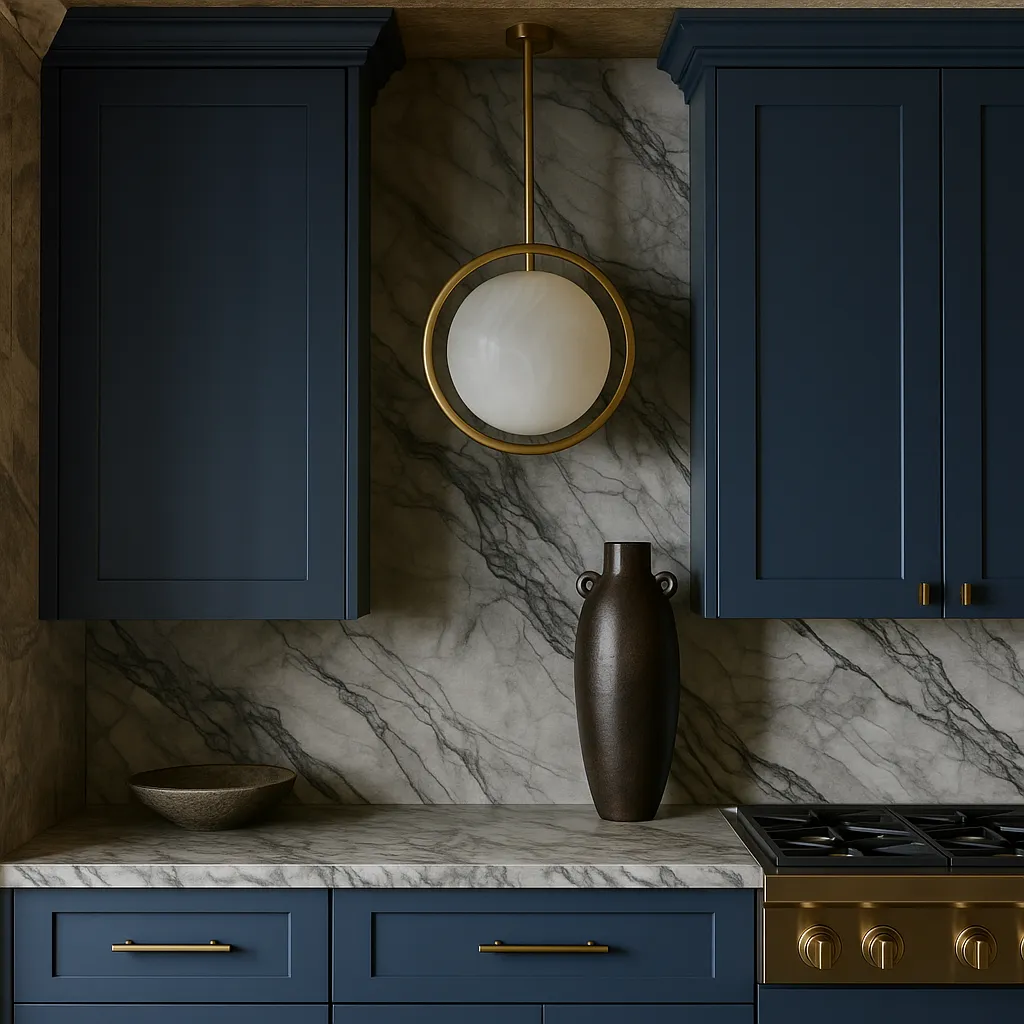 Hampton Bay Avondale Ink Blue Shaker Wall Kitchen Cabinet - 18x12x36, photo 3 of 4