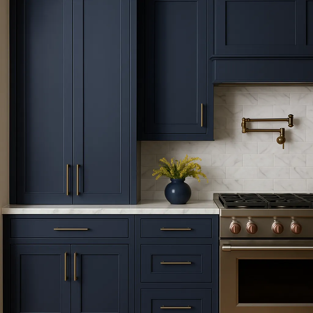 Hampton Bay Avondale Ink Blue Shaker Wall Kitchen Cabinet - 18x12x36, photo 4 of 4