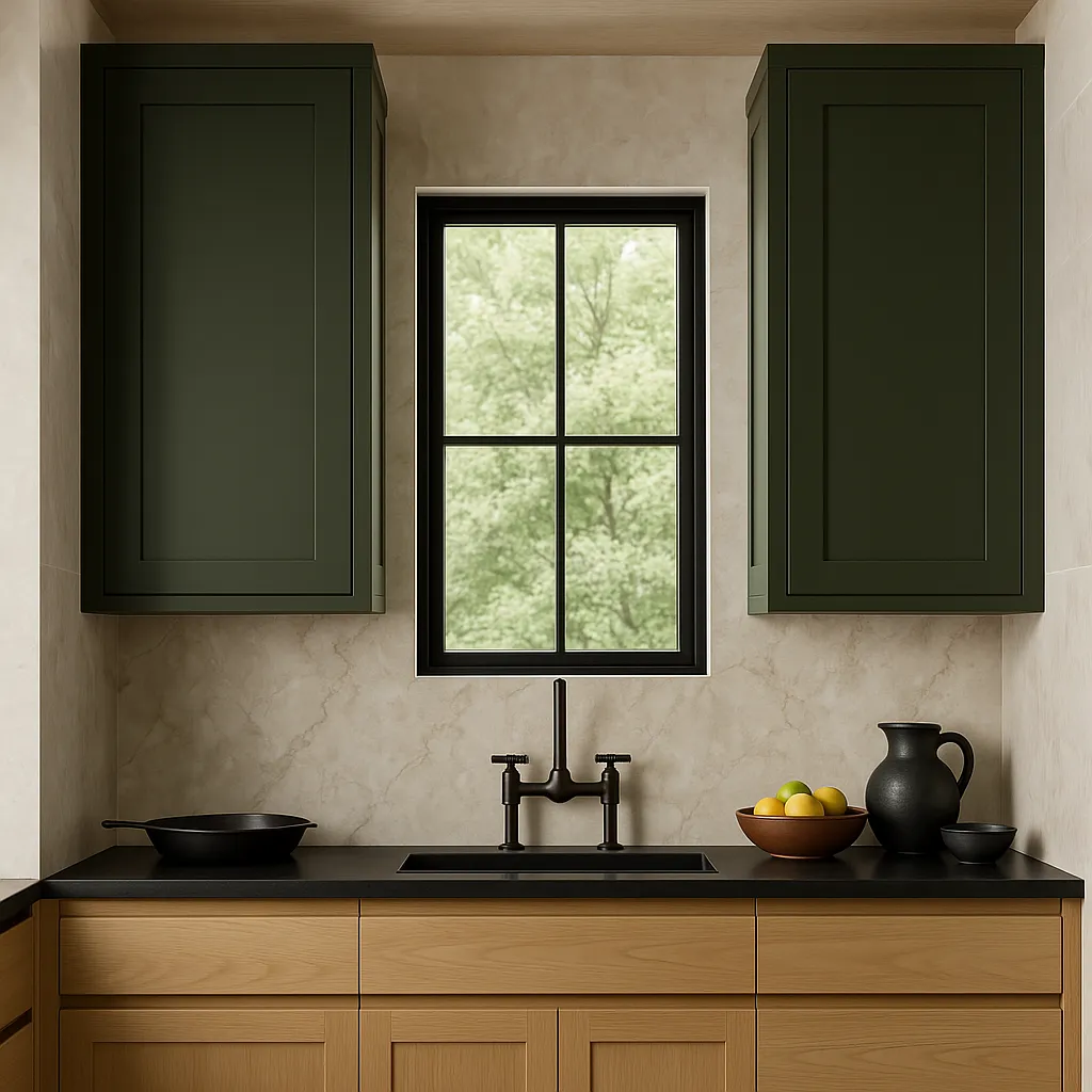 Hampton Bay Avondale 15 in. W x 12 in. D x 36 in. H Ready to Assemble Plywood Shaker Wall Kitchen Cabinet in Fern Green, photo 2 of 4